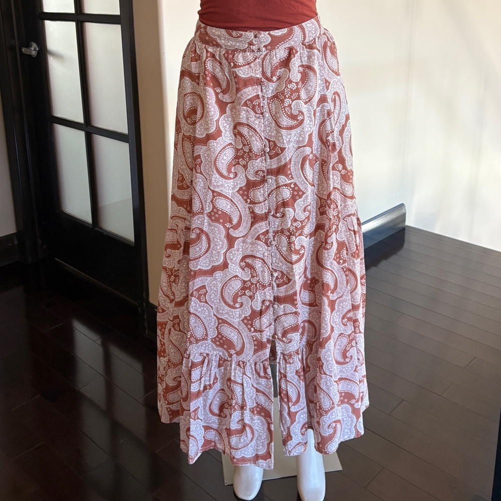 Paisley Print Maxi Skirt